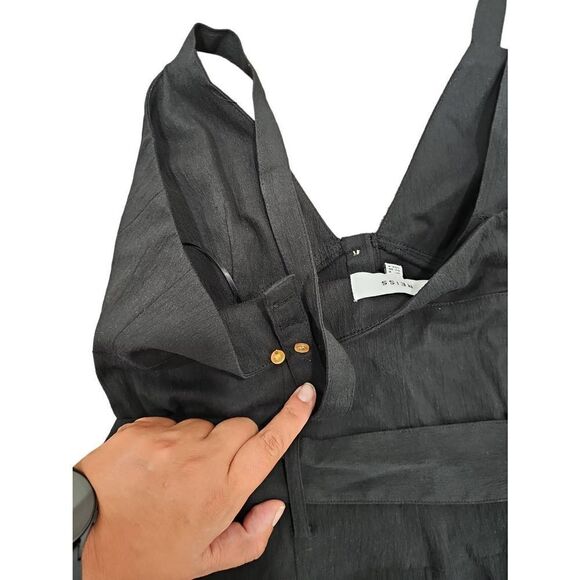 Reiss Sola Button Through Jumpsuit in black Sz 4 - Picture 8 of 8